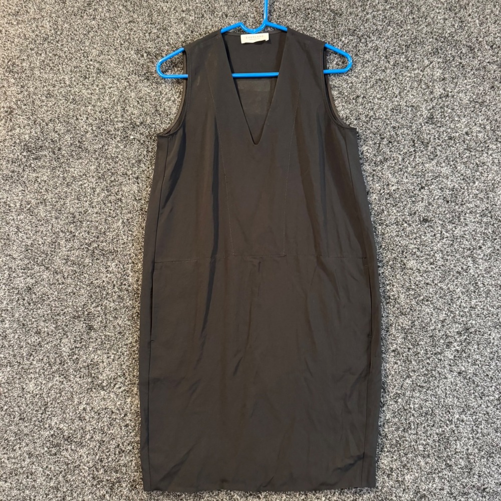 EVERLANE Black V Neck Sleeveless Midi Dress Women's Size 4‎
